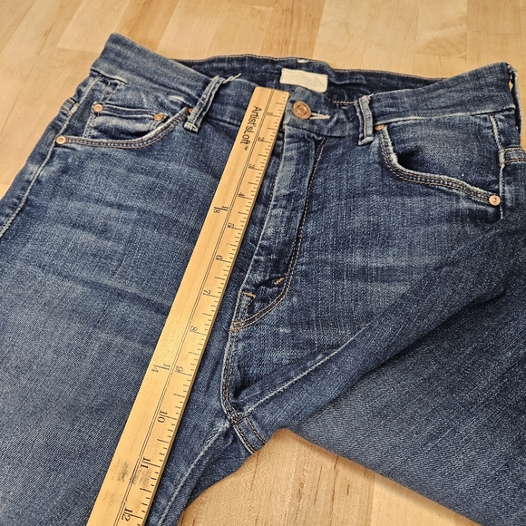 MOTHER High Waisted Looker Ankle Fray Blue Jeans Women's Cotton Blend 26 - Picture 3 of 10